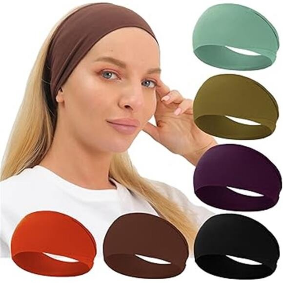 Workout Wide Headbands for Women Non Slip, Super Soft Yoga Running - Picture 7 of 7